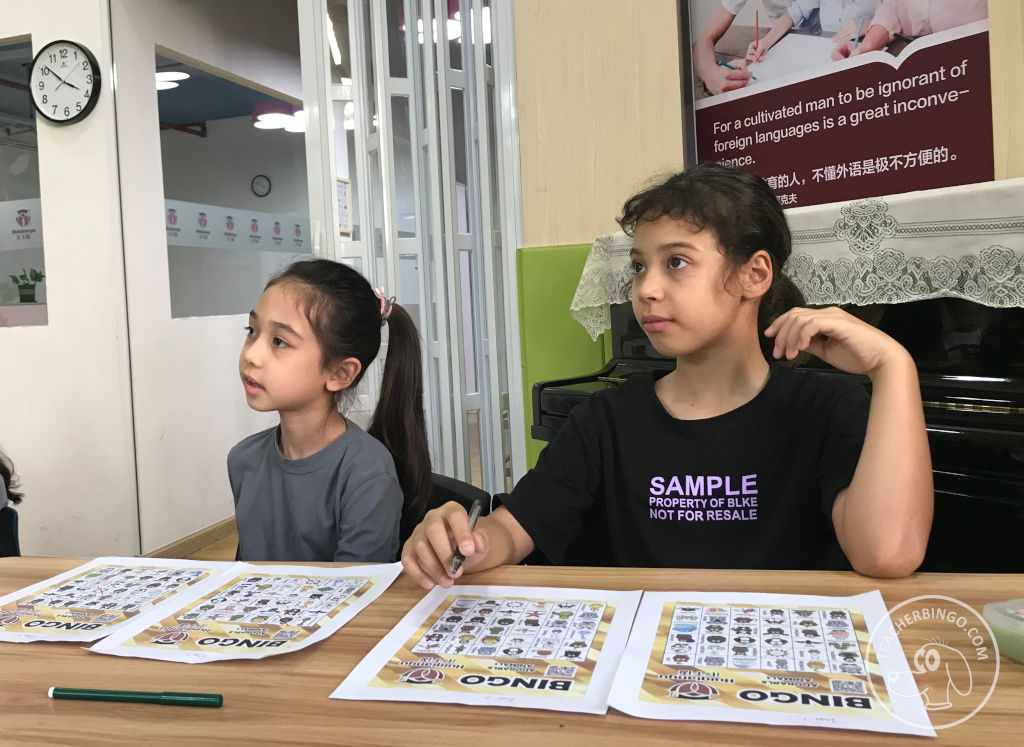 Children playing Bingo